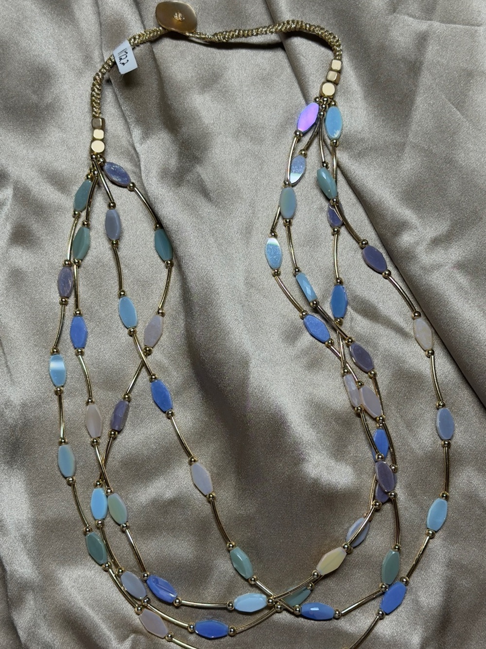 Multi-Strand Pastel Bead Gold-Tone Necklace - Women Jewelry